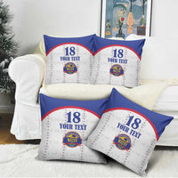 Custom Haiti Football Pillow Cover Les Grenadiers Veve Haitian Vodou White Version - Wonder Print Shop