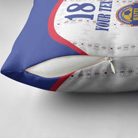 Custom Haiti Football Pillow Cover Les Grenadiers Veve Haitian Vodou White Version - Wonder Print Shop