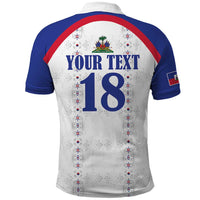 Custom Haiti Football Polo Shirt Les Grenadiers Veve Haitian Vodou White Version - Wonder Print Shop