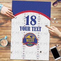 Custom Haiti Football Puzzle Les Grenadiers Veve Haitian Vodou White Version - Wonder Print Shop