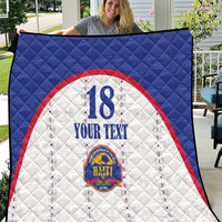 Custom Haiti Football Quilt Les Grenadiers Veve Haitian Vodou White Version - Wonder Print Shop