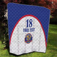 Custom Haiti Football Quilt Les Grenadiers Veve Haitian Vodou White Version - Wonder Print Shop