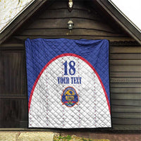 Custom Haiti Football Quilt Les Grenadiers Veve Haitian Vodou White Version - Wonder Print Shop