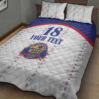 Custom Haiti Football Quilt Bed Set Les Grenadiers Veve Haitian Vodou White Version - Wonder Print Shop