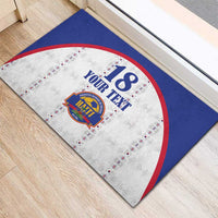 Custom Haiti Football Rubber Doormat Les Grenadiers Veve Haitian Vodou White Version - Wonder Print Shop