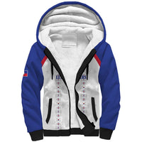 Custom Haiti Football Sherpa Hoodie Les Grenadiers Veve Haitian Vodou White Version - Wonder Print Shop