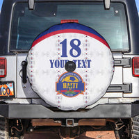 Custom Haiti Football Spare Tire Cover Les Grenadiers Veve Haitian Vodou White Version - Wonder Print Shop
