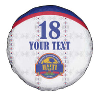 Custom Haiti Football Spare Tire Cover Les Grenadiers Veve Haitian Vodou White Version - Wonder Print Shop