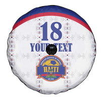 Custom Haiti Football Spare Tire Cover Les Grenadiers Veve Haitian Vodou White Version - Wonder Print Shop