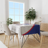 Custom Haiti Football Tablecloth Les Grenadiers Veve Haitian Vodou White Version - Wonder Print Shop