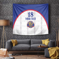 Custom Haiti Football Tapestry Les Grenadiers Veve Haitian Vodou White Version - Wonder Print Shop