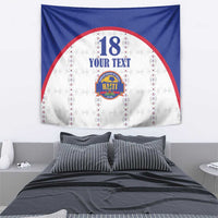 Custom Haiti Football Tapestry Les Grenadiers Veve Haitian Vodou White Version - Wonder Print Shop