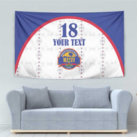 Custom Haiti Football Tapestry Les Grenadiers Veve Haitian Vodou White Version - Wonder Print Shop