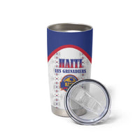 Custom Haiti Football Tumbler Cup Les Grenadiers Veve Haitian Vodou White Version - Wonder Print Shop