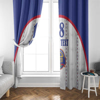Custom Haiti Football Window Curtain Les Grenadiers Veve Haitian Vodou White Version - Wonder Print Shop