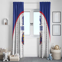 Custom Haiti Football Window Curtain Les Grenadiers Veve Haitian Vodou White Version - Wonder Print Shop