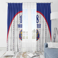 Custom Haiti Football Window Curtain Les Grenadiers Veve Haitian Vodou White Version - Wonder Print Shop