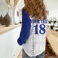 Custom Haiti Football Women Casual Shirt Les Grenadiers Veve Haitian Vodou White Version - Wonder Print Shop