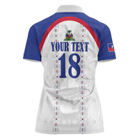 Custom Haiti Football Women Polo Shirt Les Grenadiers Veve Haitian Vodou White Version - Wonder Print Shop
