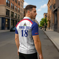 Custom Haiti Football Zipper Polo Shirt Les Grenadiers Veve Haitian Vodou White Version - Wonder Print Shop