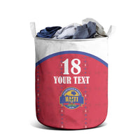 Custom Haiti Football Laundry Basket Les Grenadiers Veve Haitian Vodou Red Version - Wonder Print Shop