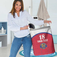 Custom Haiti Football Laundry Basket Les Grenadiers Veve Haitian Vodou Red Version - Wonder Print Shop