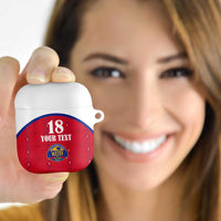 Custom Haiti Football AirPods Case Les Grenadiers Veve Haitian Vodou Red Version - Wonder Print Shop