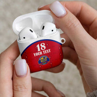 Custom Haiti Football AirPods Case Les Grenadiers Veve Haitian Vodou Red Version - Wonder Print Shop