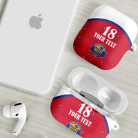 Custom Haiti Football AirPods Case Les Grenadiers Veve Haitian Vodou Red Version - Wonder Print Shop