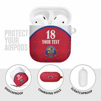 Custom Haiti Football AirPods Case Les Grenadiers Veve Haitian Vodou Red Version - Wonder Print Shop