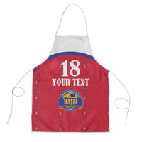 Custom Haiti Football Apron Les Grenadiers Veve Haitian Vodou Red Version - Wonder Print Shop