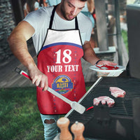 Custom Haiti Football Apron Les Grenadiers Veve Haitian Vodou Red Version - Wonder Print Shop