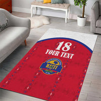Custom Haiti Football Area Rug Les Grenadiers Veve Haitian Vodou Red Version - Wonder Print Shop