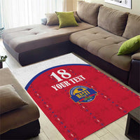 Custom Haiti Football Area Rug Les Grenadiers Veve Haitian Vodou Red Version - Wonder Print Shop