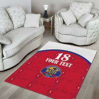 Custom Haiti Football Area Rug Les Grenadiers Veve Haitian Vodou Red Version - Wonder Print Shop