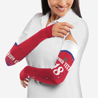 Custom Haiti Football Arm Sleeves Les Grenadiers Veve Haitian Vodou Red Version - Wonder Print Shop