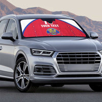 Custom Haiti Football Auto Sun Shade Les Grenadiers Veve Haitian Vodou Red Version - Wonder Print Shop