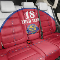 Custom Haiti Football Back Car Seat Cover Les Grenadiers Veve Haitian Vodou Red Version - Wonder Print Shop