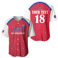 Custom Haiti Football Baseball Jersey Les Grenadiers Veve Haitian Vodou Red Version - Wonder Print Shop