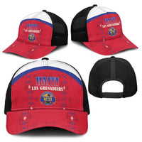 Haiti Football Baseball Net Cap Les Grenadiers Veve Haitian Vodou Red Version - Wonder Print Shop
