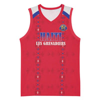 Custom Haiti Football Basketball Jersey Les Grenadiers Veve Haitian Vodou Red Version - Wonder Print Shop