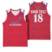 Custom Haiti Football Basketball Jersey Les Grenadiers Veve Haitian Vodou Red Version - Wonder Print Shop