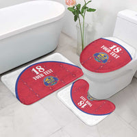 Custom Haiti Football Bathroom Set Les Grenadiers Veve Haitian Vodou Red Version - Wonder Print Shop