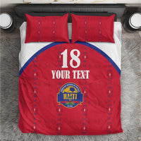 Custom Haiti Football Bedding Set Les Grenadiers Veve Haitian Vodou Red Version - Wonder Print Shop