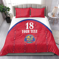 Custom Haiti Football Bedding Set Les Grenadiers Veve Haitian Vodou Red Version - Wonder Print Shop