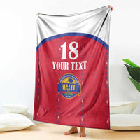 Custom Haiti Football Blanket Les Grenadiers Veve Haitian Vodou Red Version - Wonder Print Shop