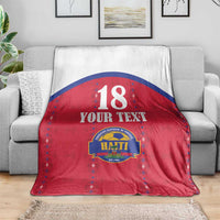 Custom Haiti Football Blanket Les Grenadiers Veve Haitian Vodou Red Version - Wonder Print Shop
