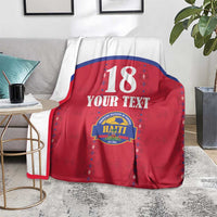 Custom Haiti Football Blanket Les Grenadiers Veve Haitian Vodou Red Version - Wonder Print Shop