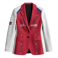 Custom Haiti Football Blazer Les Grenadiers Veve Haitian Vodou Red Version - Wonder Print Shop