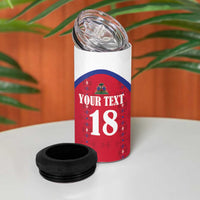 Custom Haiti Football 4 in 1 Can Cooler Tumbler Les Grenadiers Veve Haitian Vodou Red Version - Wonder Print Shop